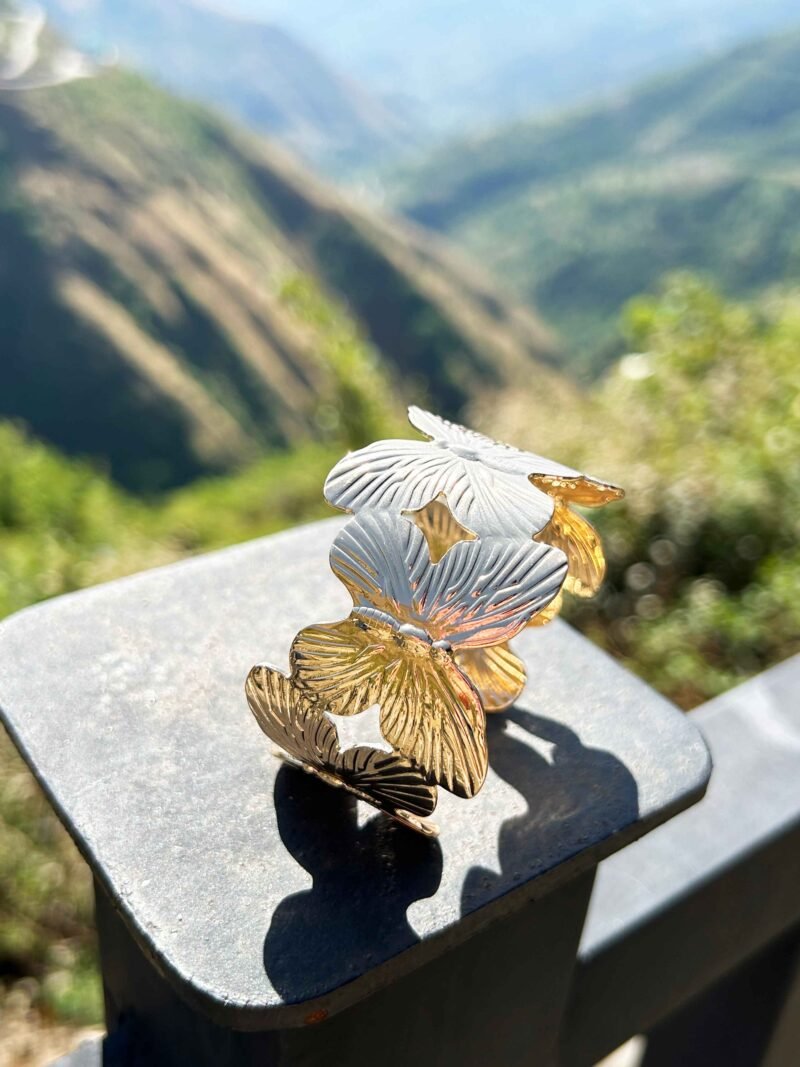 Gold Butterfly Open Cuff Bracelet2