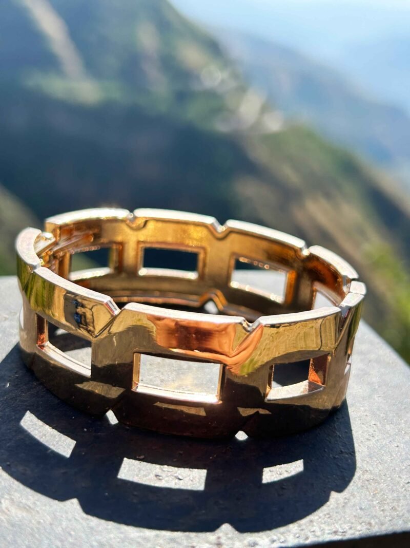Geometric Gold Cutout Cuff Bracelet