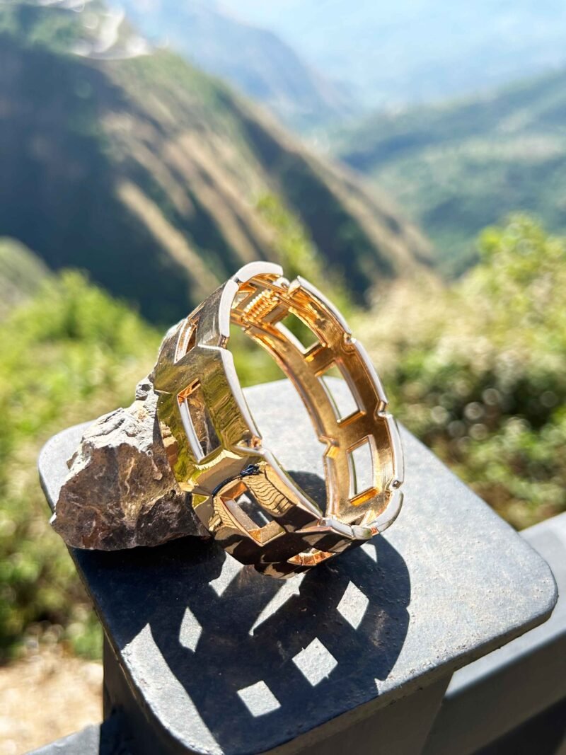 Geometric Gold Cutout Cuff Bracelet