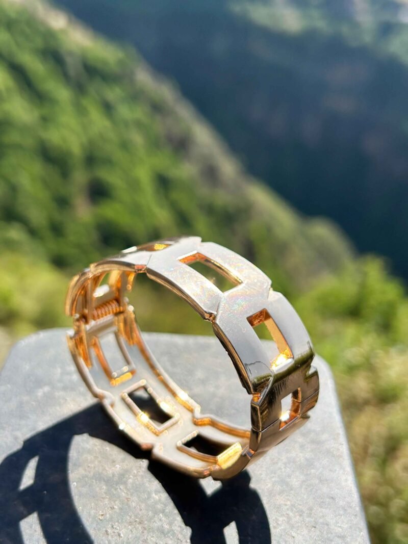 Geometric Gold Cutout Cuff Bracelet1