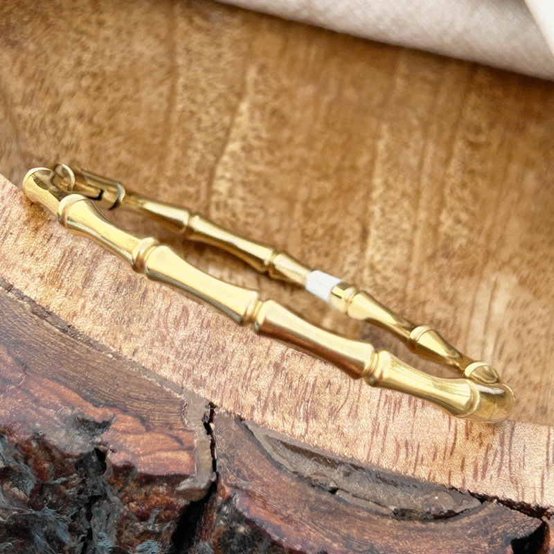Bamboo-Inspired Gold Bracelet