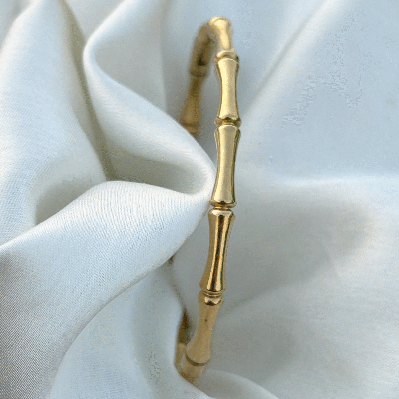 Bamboo-Inspired Gold Bracelet