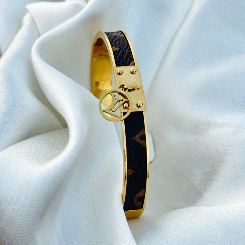 Designer Lock Charm Gold Bracelet