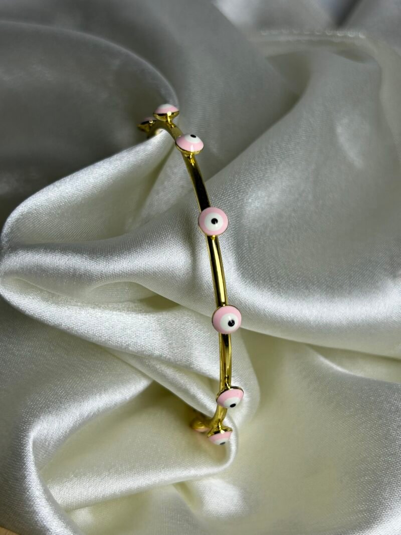 pink evil eye bracelet