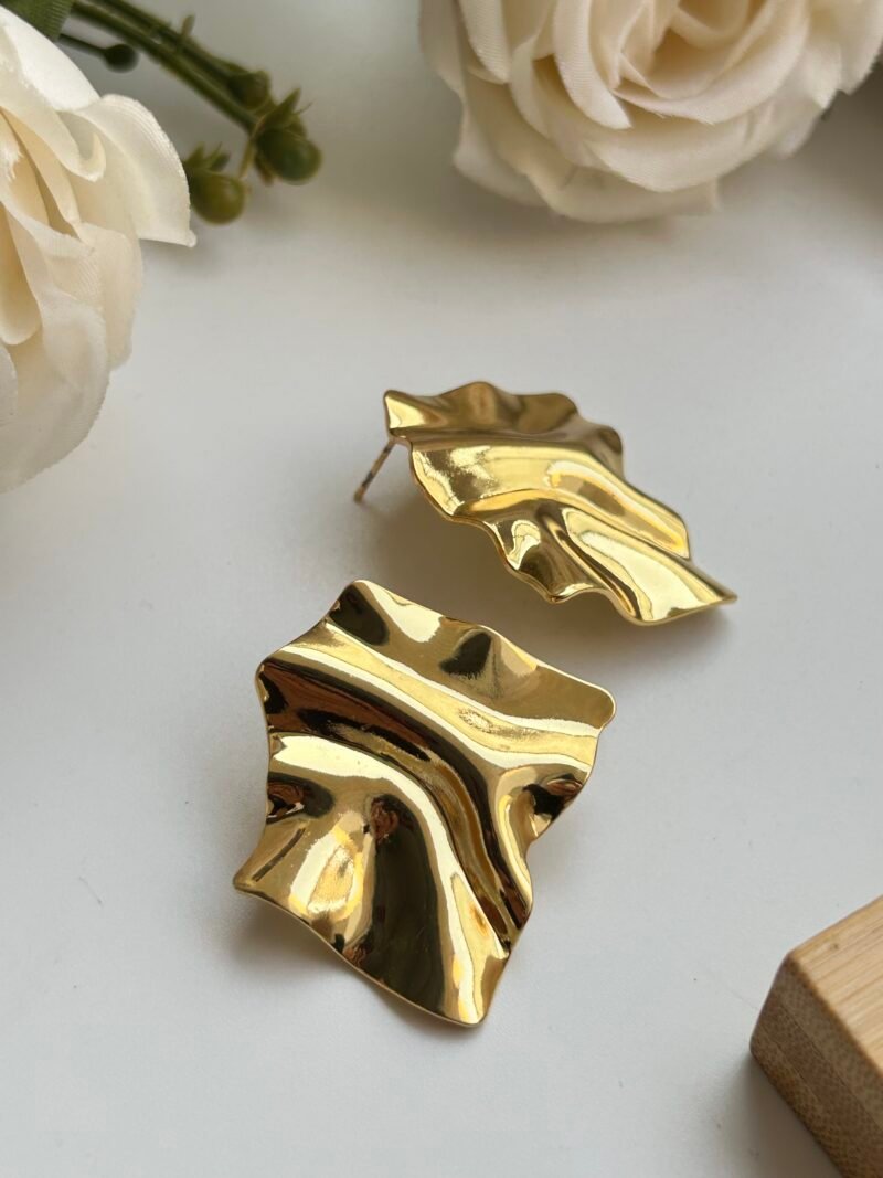 Abstract Folded Metal Statement Earrings
