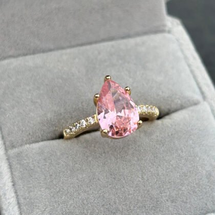 Pink Teardrop Elegance Ring