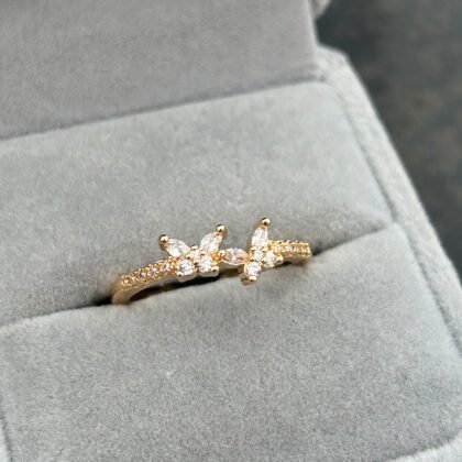 Twin Bloom Sparkle Ring