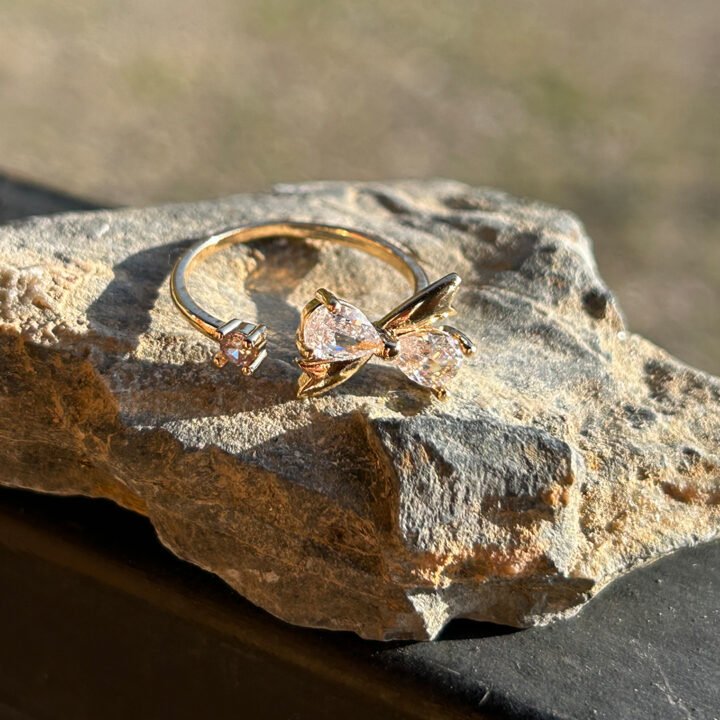 Crystal Flutter Butterfly Ring