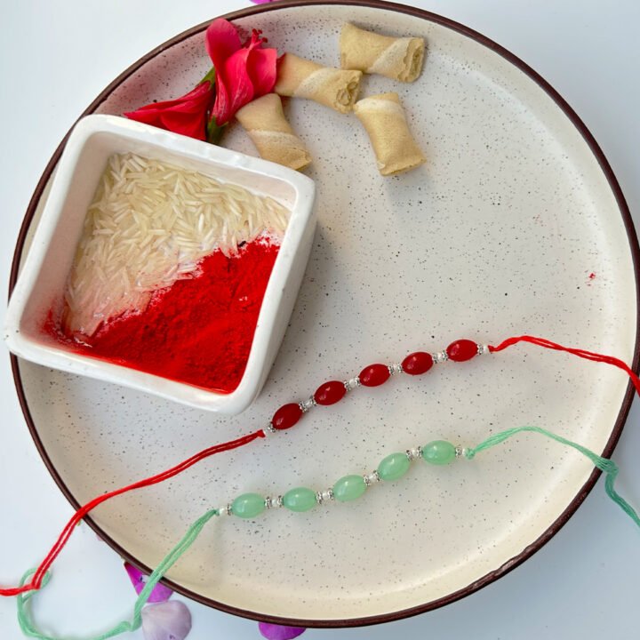 Oval Stone Bead Rakhi