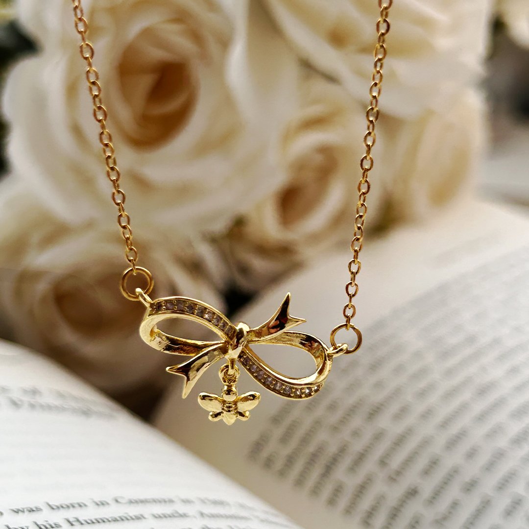 Belle Bow Charm Necklace