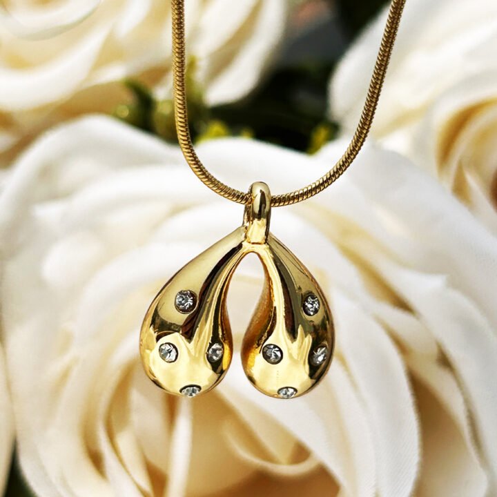 Golden Raindrop Charm Necklace