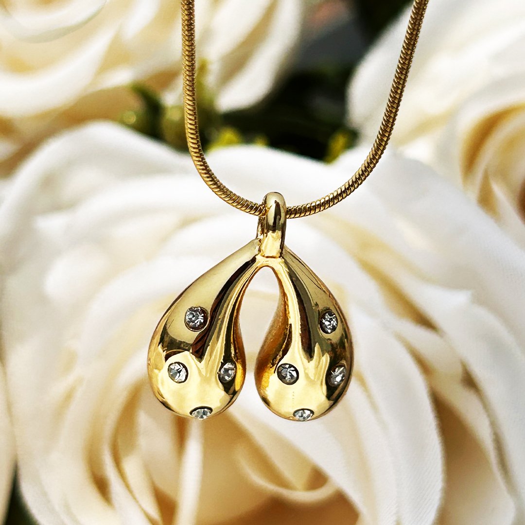 Golden Raindrop Charm Necklace Golden Raindrop Charm Necklace