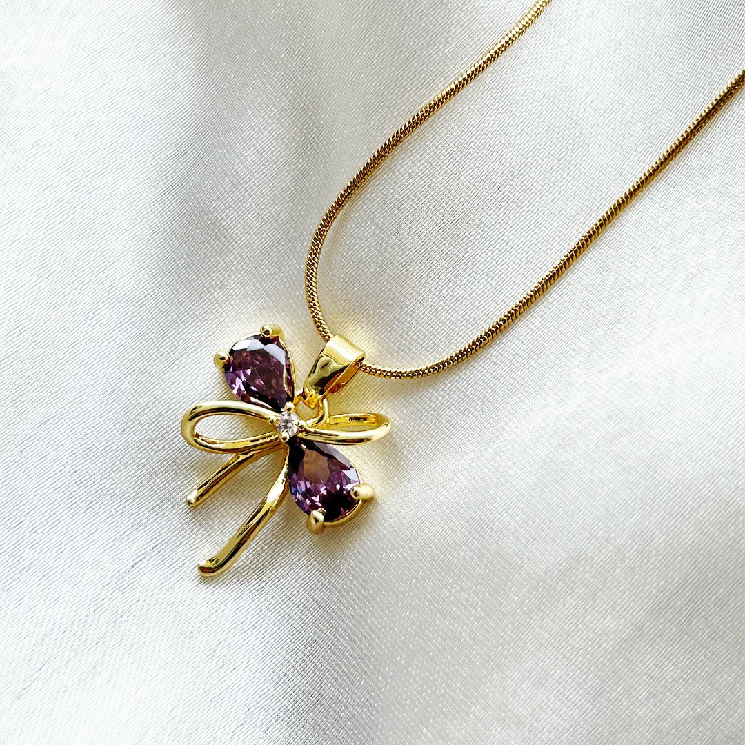 Violet Grace Bow Pendant