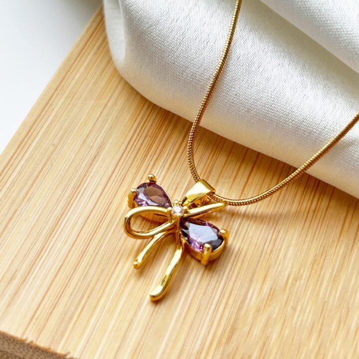 Violet Grace Bow Pendant