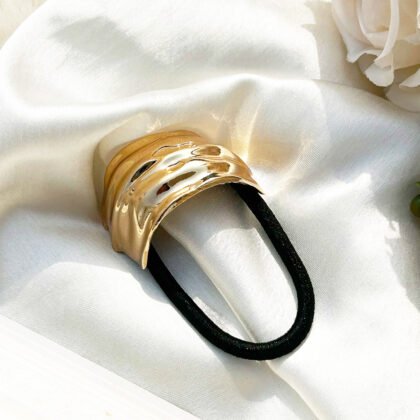 Wave Curve Gold Hair Tie