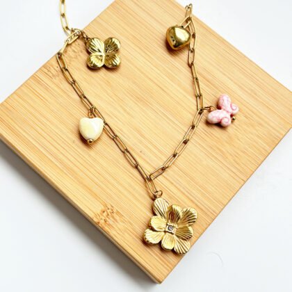 Blossom Heart Charm Necklace