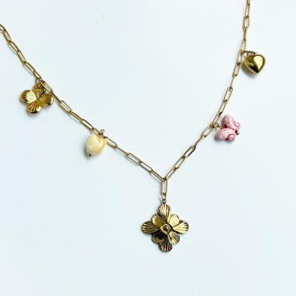 Blossom Heart Charm Necklace