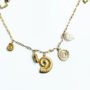 Golden Fossil Charm Necklace
