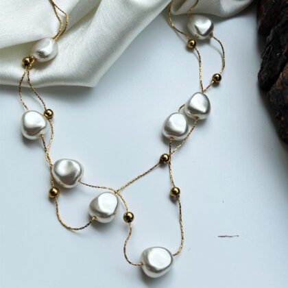 Golden Glow Baroque Pearl Necklace
