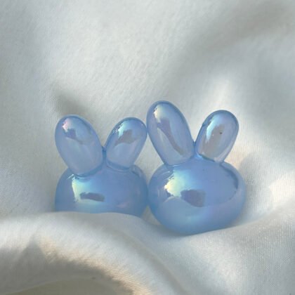 Iridescent Bunny Glass Figurines