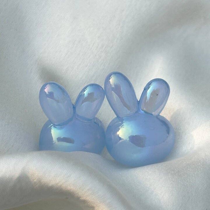 Iridescent Bunny Glass Figurines