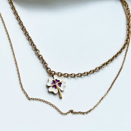 Lucky Clover Heart Pendant Necklace