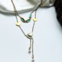 Emerald Heart Pearl Drop Necklace