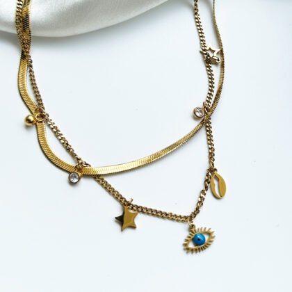 Celestial Charm Evil Eye Layered Necklace