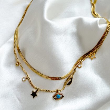 Celestial Charm Evil Eye Layered Necklace