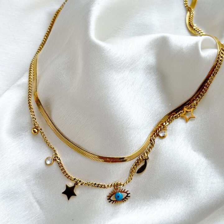 Celestial Charm Evil Eye Layered Necklace