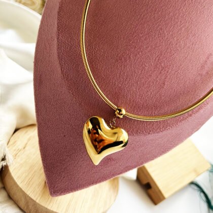 Golden Heart Statement Choker