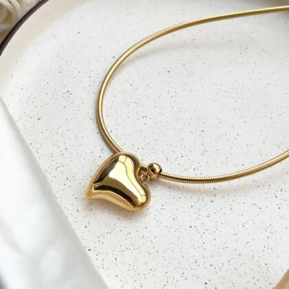 Golden Heart Statement Choker