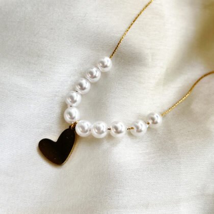 Pearl Love Heart Pendant Necklace