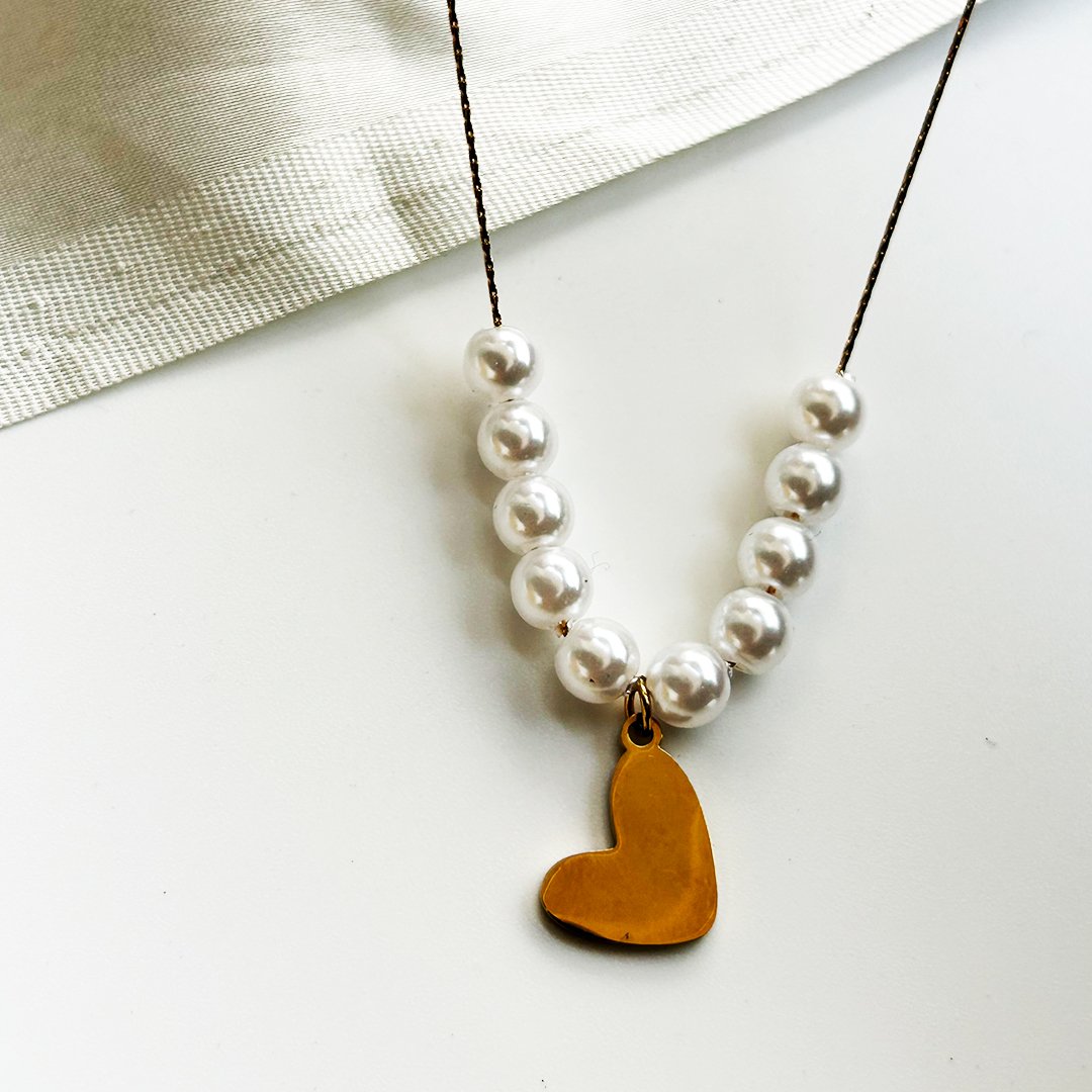 Pearl Love Heart Pendant Necklace