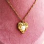 Golden Lava Heart Pearl Pendant