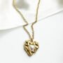 Golden Lava Heart Pearl Pendant