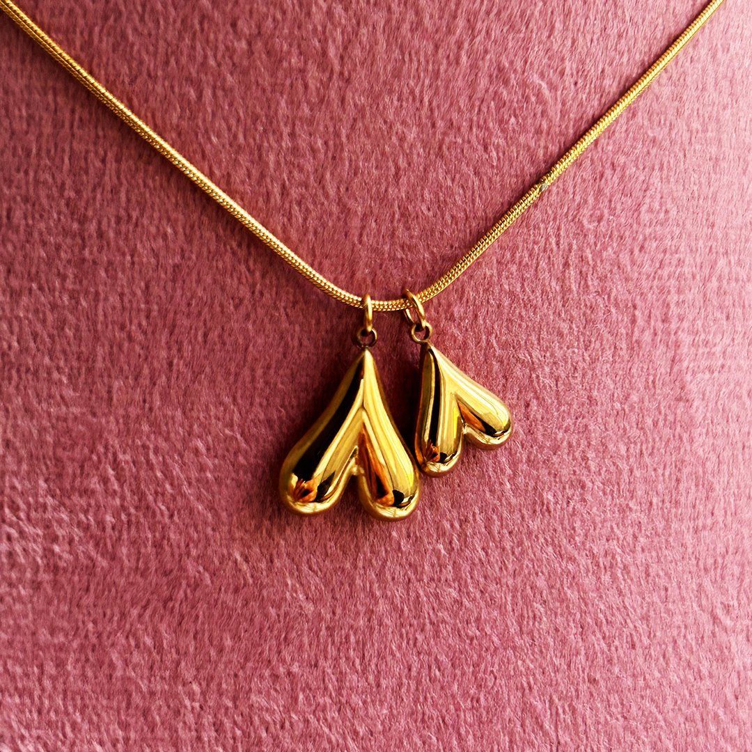 Golden Triple Heart Pendant