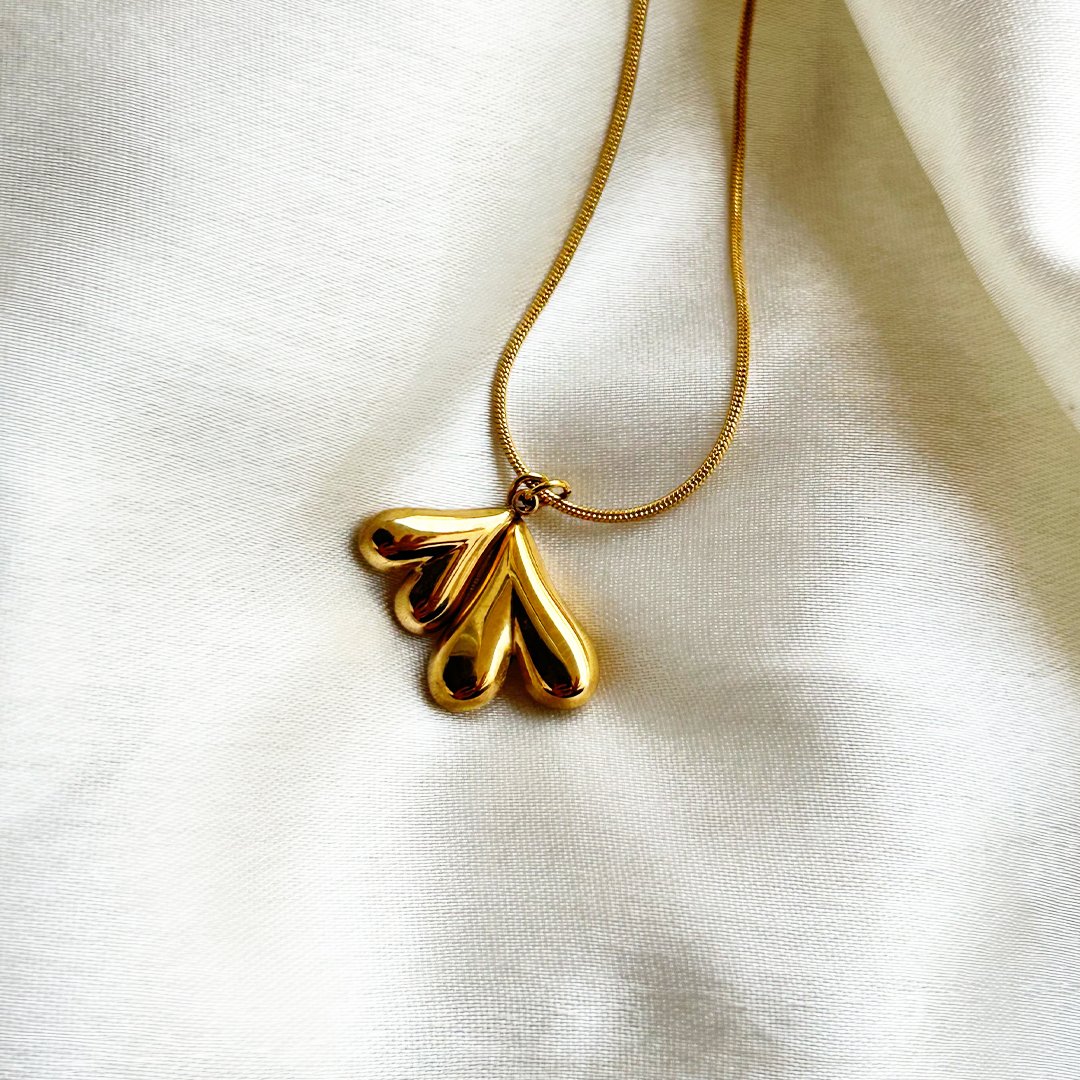 Golden Triple Heart Pendant
