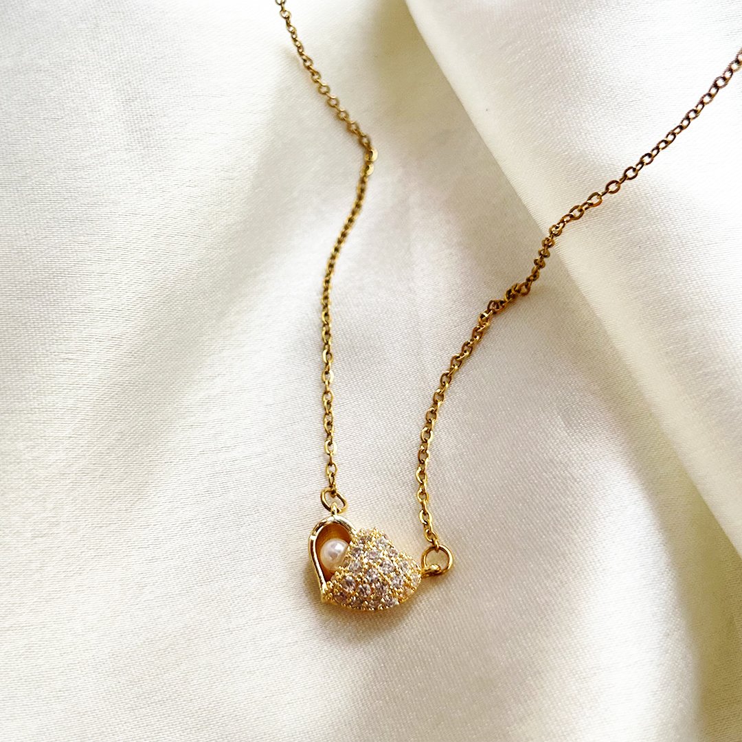 Golden Pearl Sparkle Heart