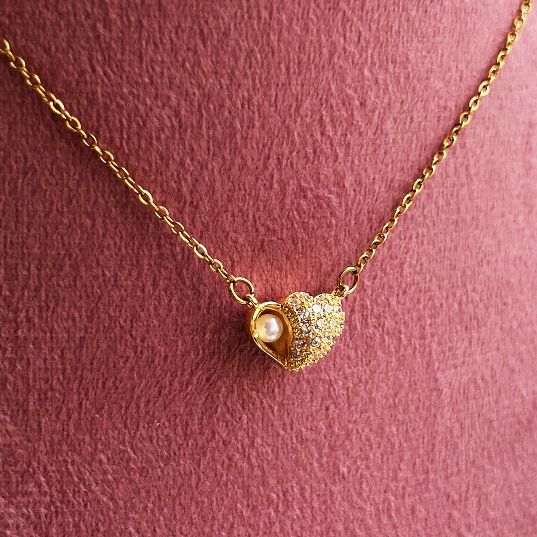 Golden Pearl Sparkle Heart
