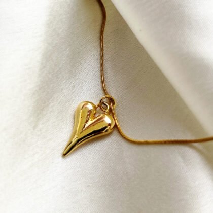Golden Droplet Heart Pendant