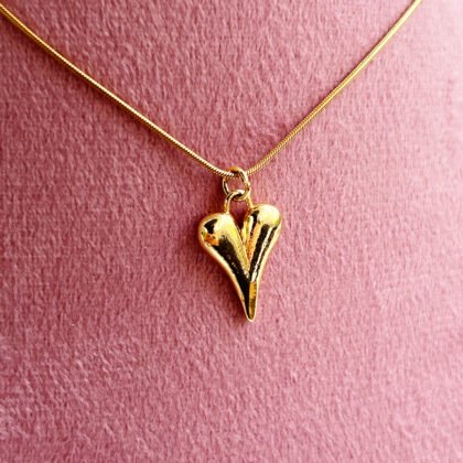 Golden Droplet Heart Pendant