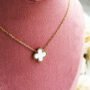 Golden Clover Mother of Pearl Necklace