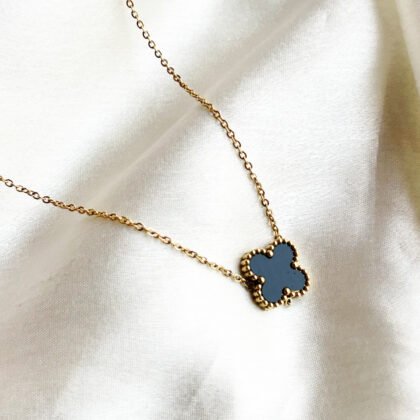 Golden Midnight Clover Pendant