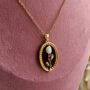 Golden Rose Cameo Oval Pendant