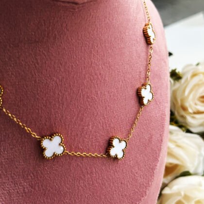 Golden Clover Charm Layer Necklace
