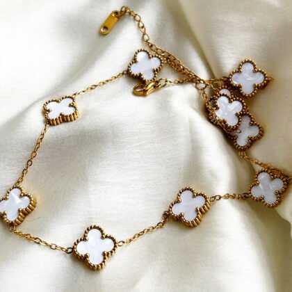 Golden Clover Charm Layer Necklace