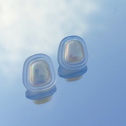 Iridescent Blue Shell Stud