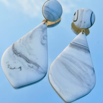 Marble Drop Statement Earrings