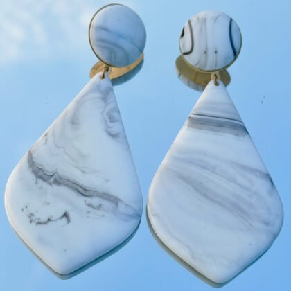 Marble Drop Statement Earrings